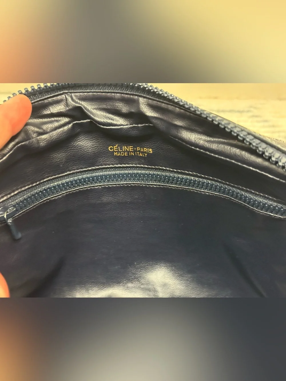 CELINE Vintage 80’s Navy C Sulky Canvas Monogram Carriage Adjust. Crossbody